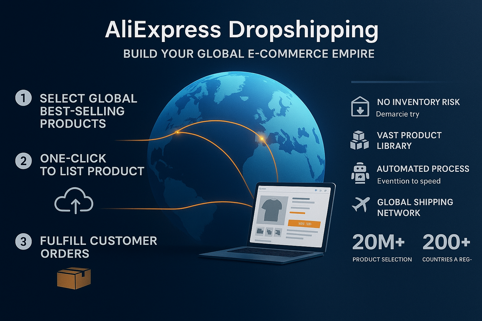 AliExpress Dropshipping - 全球电商业务展示图